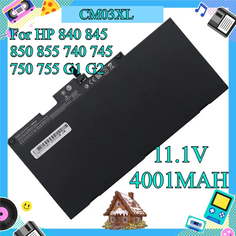 [NEW] 11.1V, 4001mAh-5000mAh, Laptop Battery For HP 840 845 850 855 740 745 750 755 G1 G2, CM03XL Notebook Battery