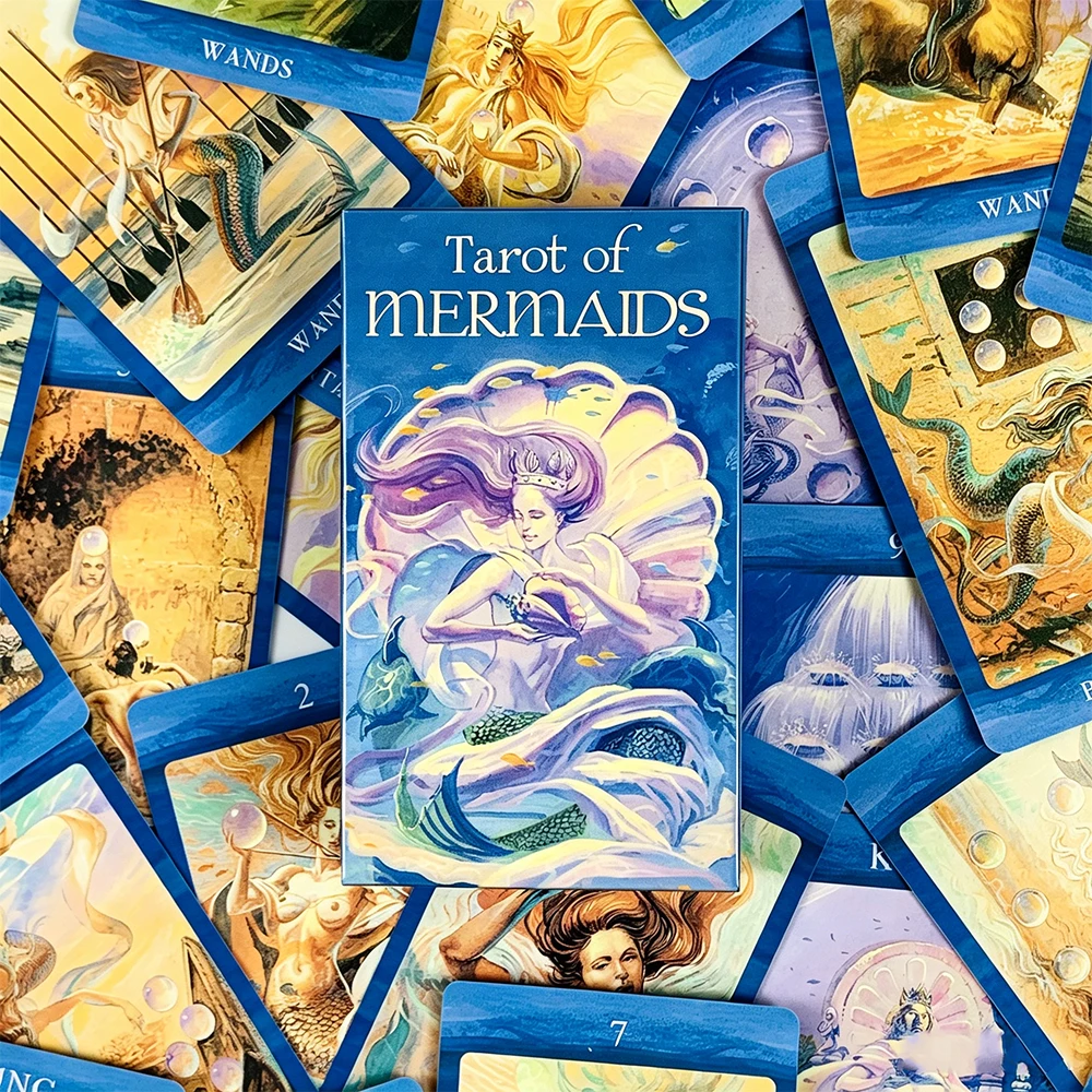 Tarot of Mermaids Tarot Cards Vibrant Illustrations Family Party Cards Game, Great For Beginners, Meditation & Party Games