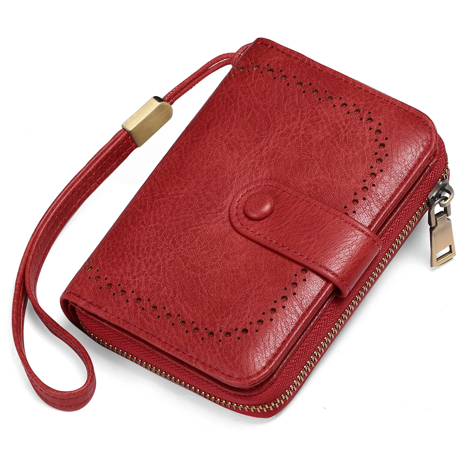 

2024 New Women's vintage Wallet RFID Blocking oil wax leather organ card bag womens ID Credit Card Holder Organizer for Ladies