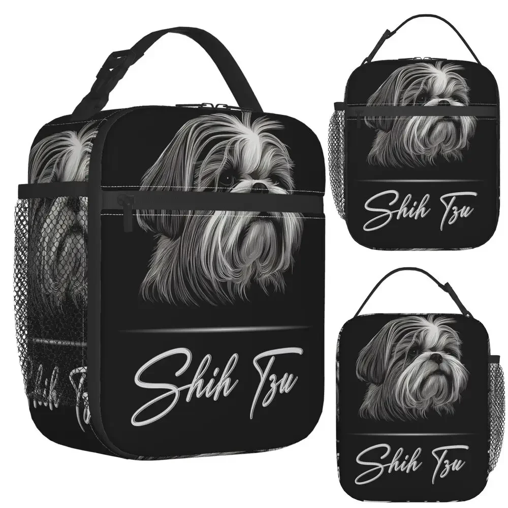 Dog Lover Shih Tzu Crest Insulated Lunch Bag for Women Children Portable Food Boxes Thermal Lunch Box Tote