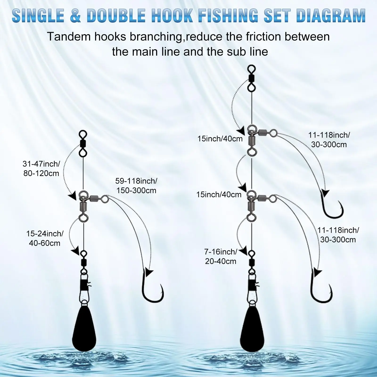 Multi-Size 3-Way Cross Line Barrel Rolling Swivel Set Anti-Corrosion Wear Resistant Fishing Connector Fishing Accessories