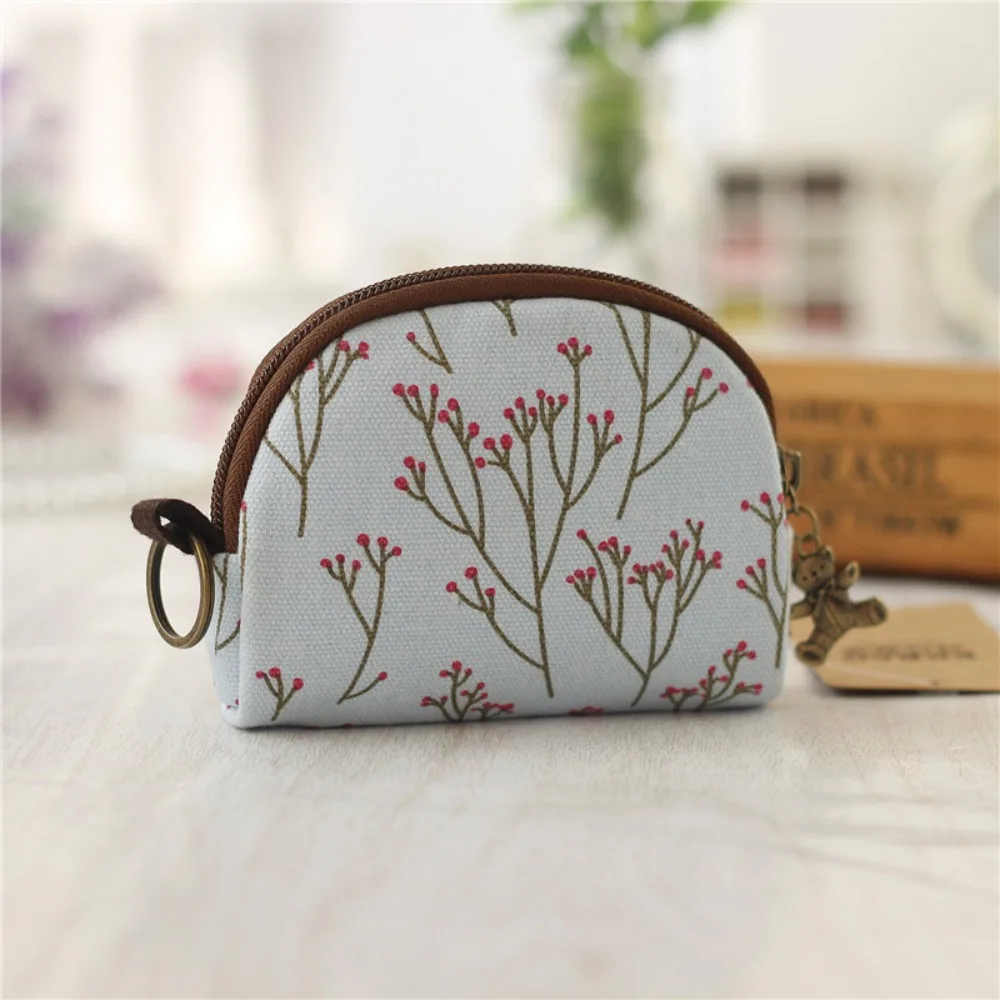 جديد خمر محفظة نسائية للعملات المعدنية الكرتون نمط قماش محفظة صغيرة دائم تغيير المال المنظمون للنساء الفتيات