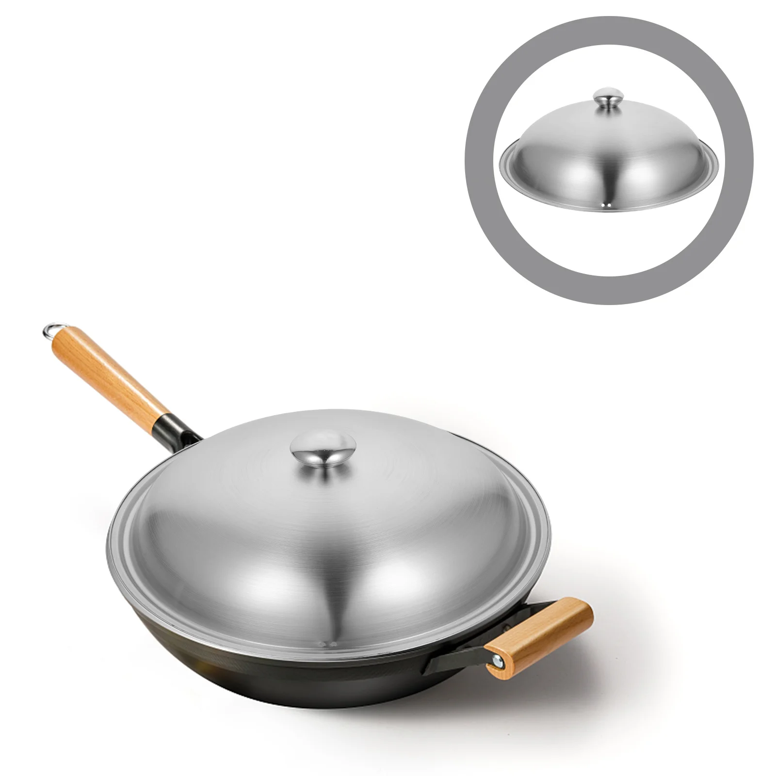 

1pc Stainless Steel Round Pot Lid Universal Frying Pan Cover Kitchen Cookware Replacement Dishwasher Safe Cooking Lid