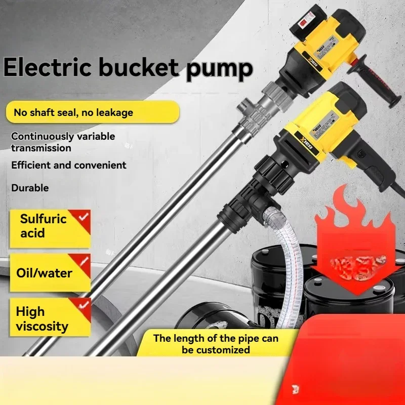 2026 Portable Electric Oil Pump 220v Diesel Oil Dispenser High Viscosity Chemical Anti-corrosion Oil Pump Barrel Pump