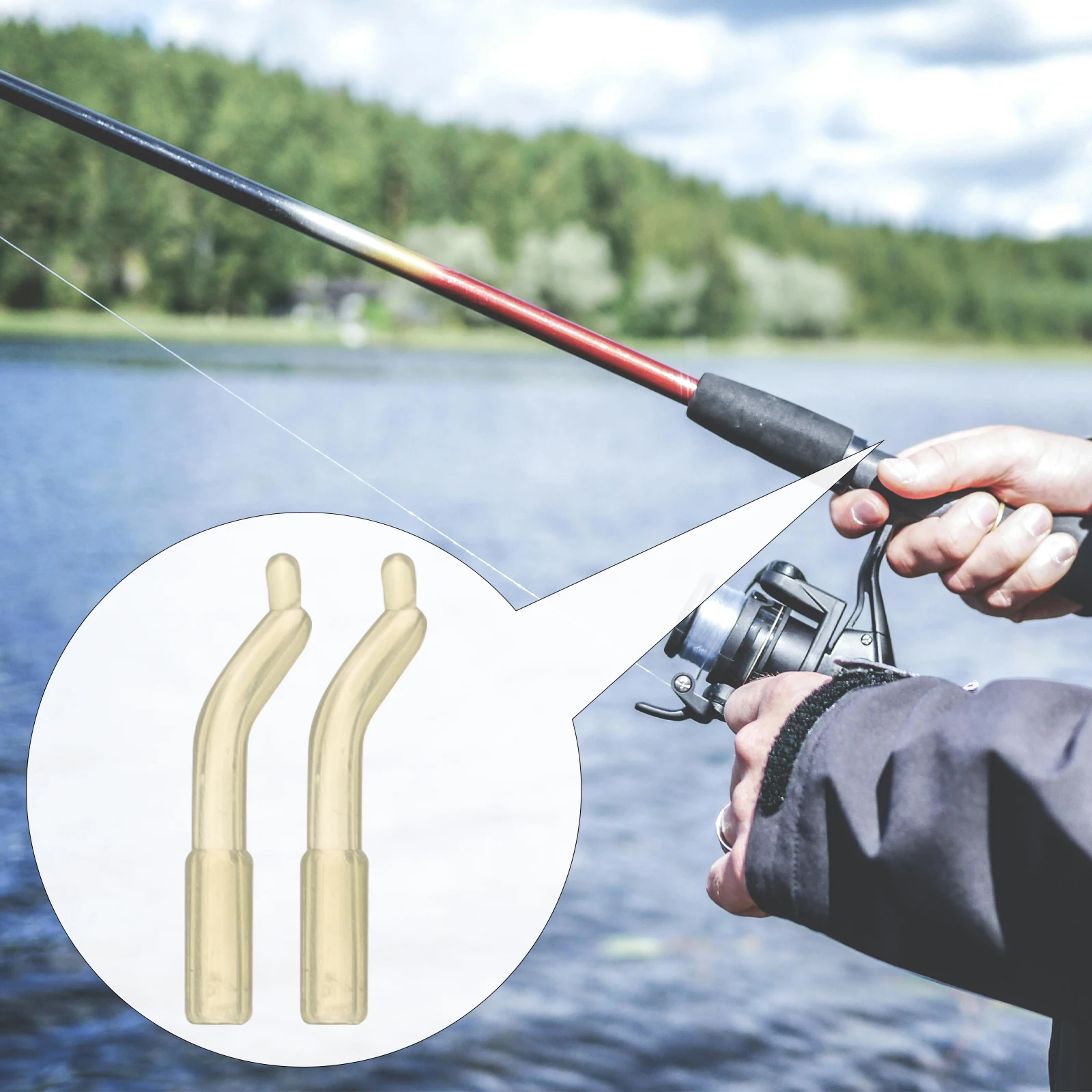 

50pcs Hollow Rubber Hose Fishing Accessories for Carp Fishing Line Suit Set Outdoor Hook Sleeve Replacement Anti Tangle