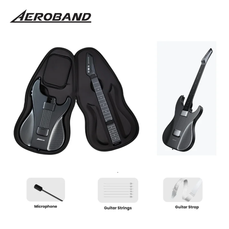 

Электрогитара AeroBand с силиконовыми струнами, 9 тонов, бесшумная, для тренировок, со съемным грифом, MIDI, для начинающих