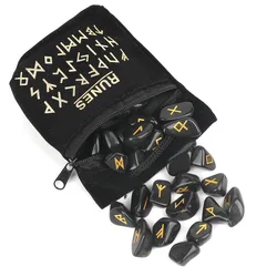 25Pcs Tiger Eye Obsidian Crystal Rune Black Runes Stone Irregular Divination Fortune-telling Healing Meditation Gift Collection