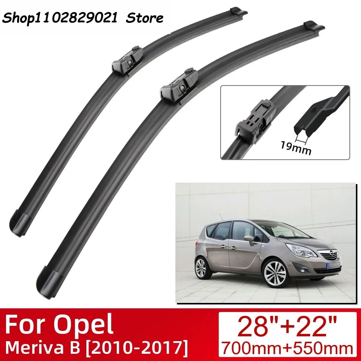 

For Opel Meriva B 2010-2017 Car Accessories Front Windscreen Wiper Blade Brushes Wipers 2017 2016 2015 2014 2013