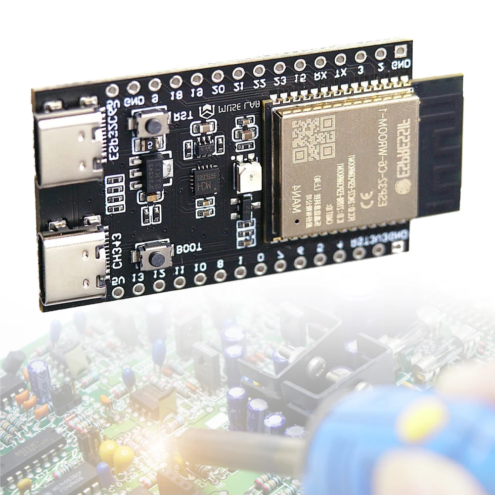 ESP32-C6 Development Board WiFi Bluetooth-Compatible ESP32-C6-WROOM-1 Development Module 512KB SRAM Minimum System Board