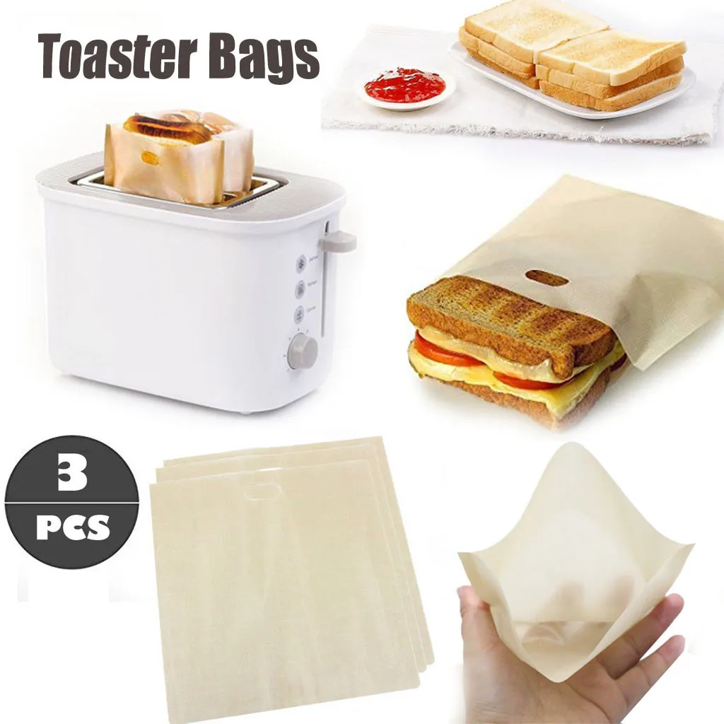 

Reusable Toaster Bags Non-Stick Toasted Sandwich Bags Toastie Bags For Toaster Microwave Grill High Temperature Resistance