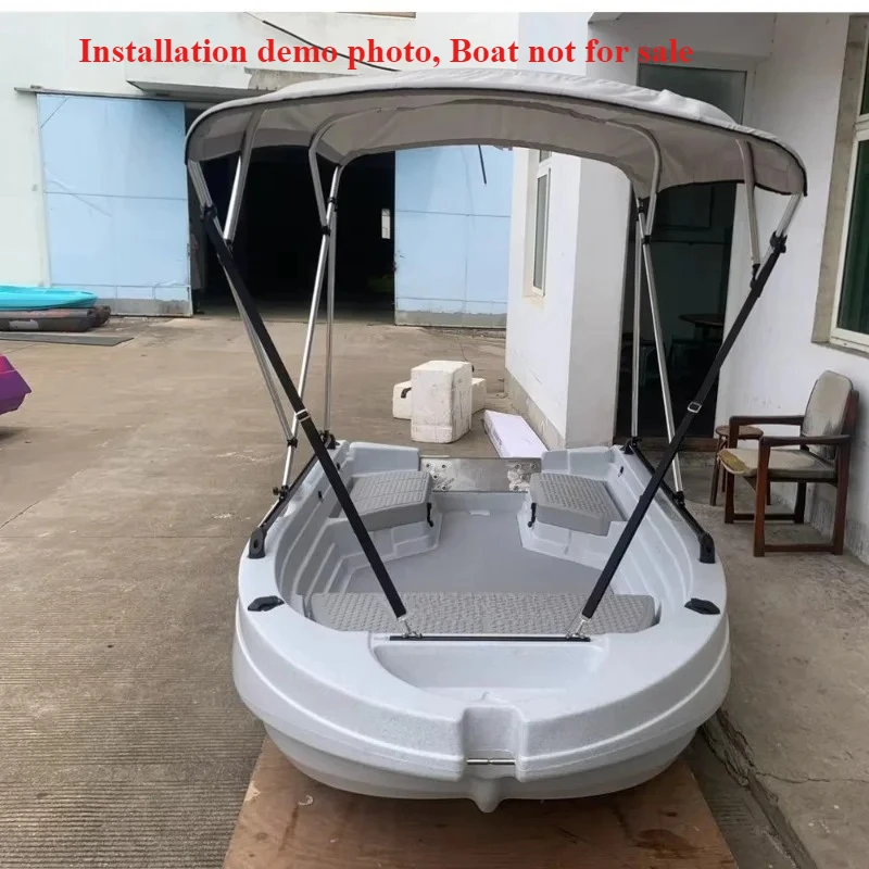 Sun Canopy Awning Only, Waterproof Sun Shelter Fit For 2.4M Plastic Fishing Boat Kayak, BOAT EXCLUDED