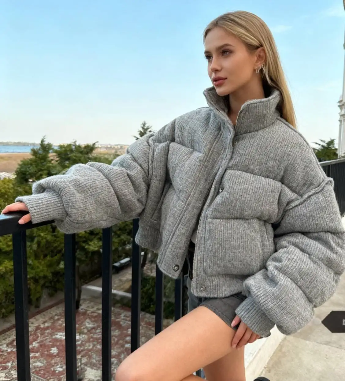 

Parkas Womens Informales Fall Wool Blend Patchwork Panelled Buttoned Midi Stand-Collar College Uniform School Softshell Cute Ins