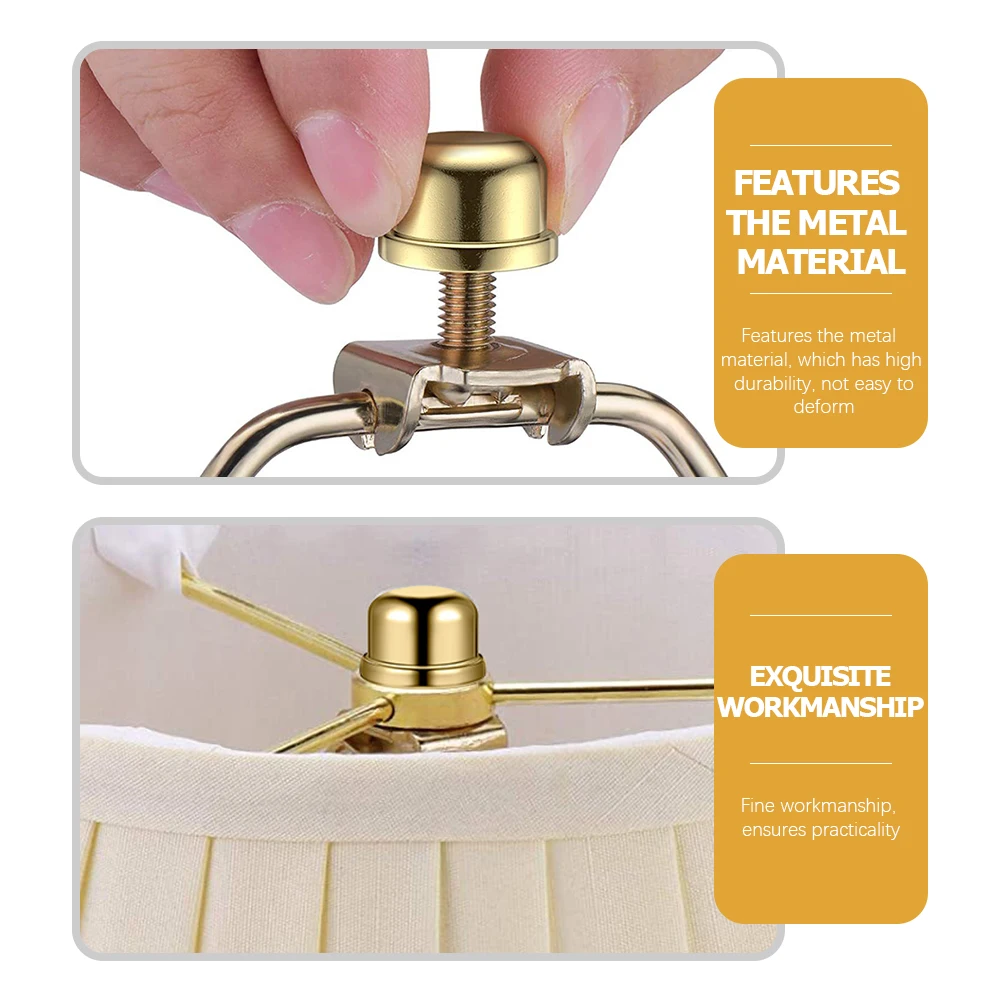 

8pcs Decorative Lamp Finials Solid Caps Harp Knob Shade Holder Crystal Corrosion Resistant Sturdy Durable Easy for Bedroom