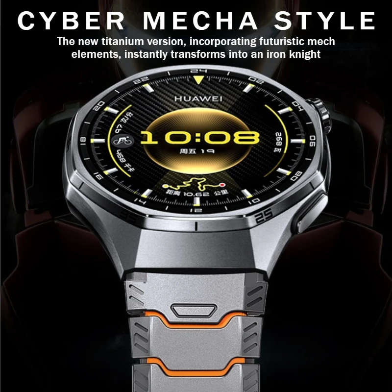 Luxury Titanium Rubber Strap For Huawei Watch GT6 Pro/Watch 5 46MM/GT4 Metal Sport Band For Watch 4 Pro/Watch Ultimate Business