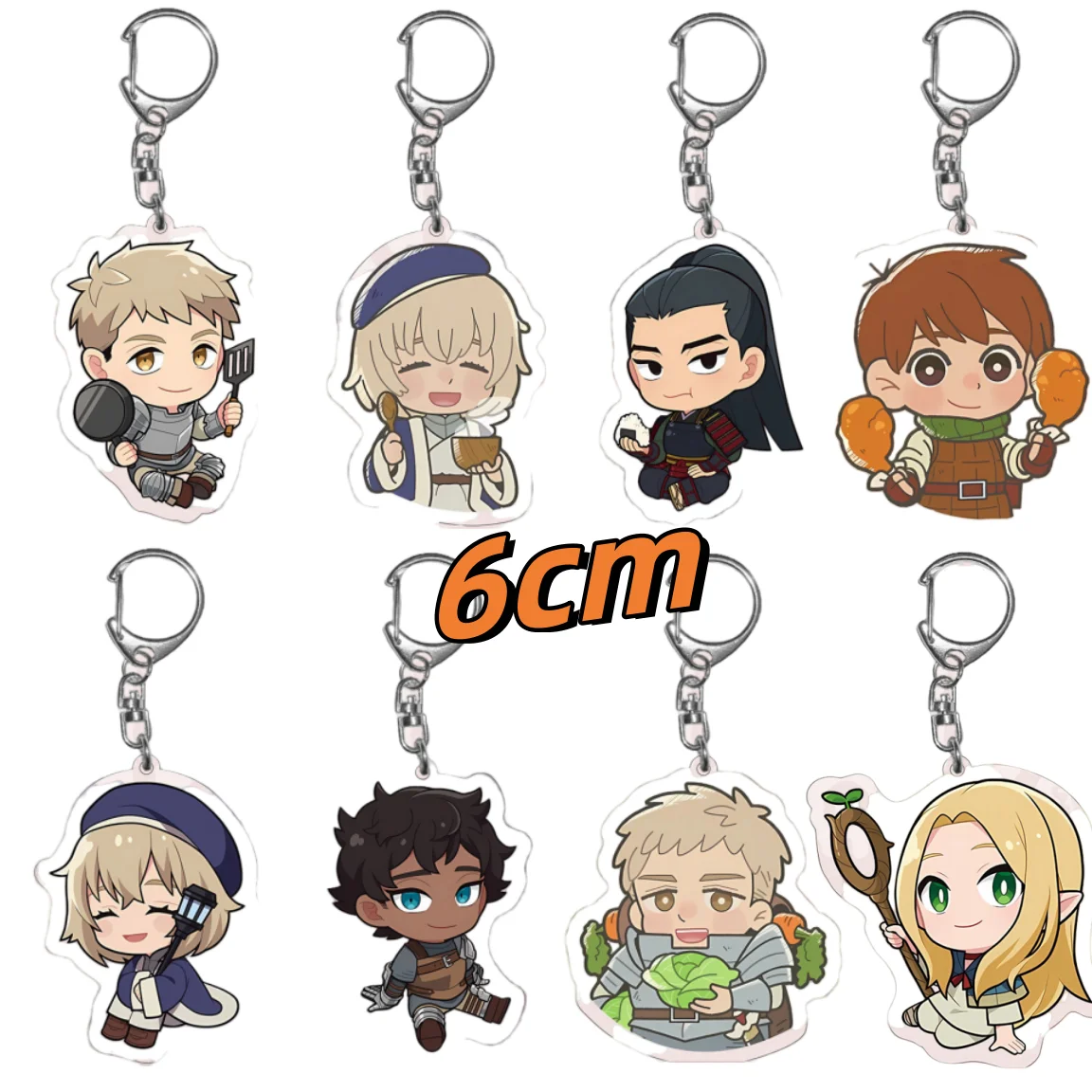 6 سنتيمتر أنيمي لطيف لذيذ في الزنزانة Laios Touden المفاتيح الاكريليك الكرتون مفتاح قلادة عصابة مجوهرات اكسسوارات جمع هدية