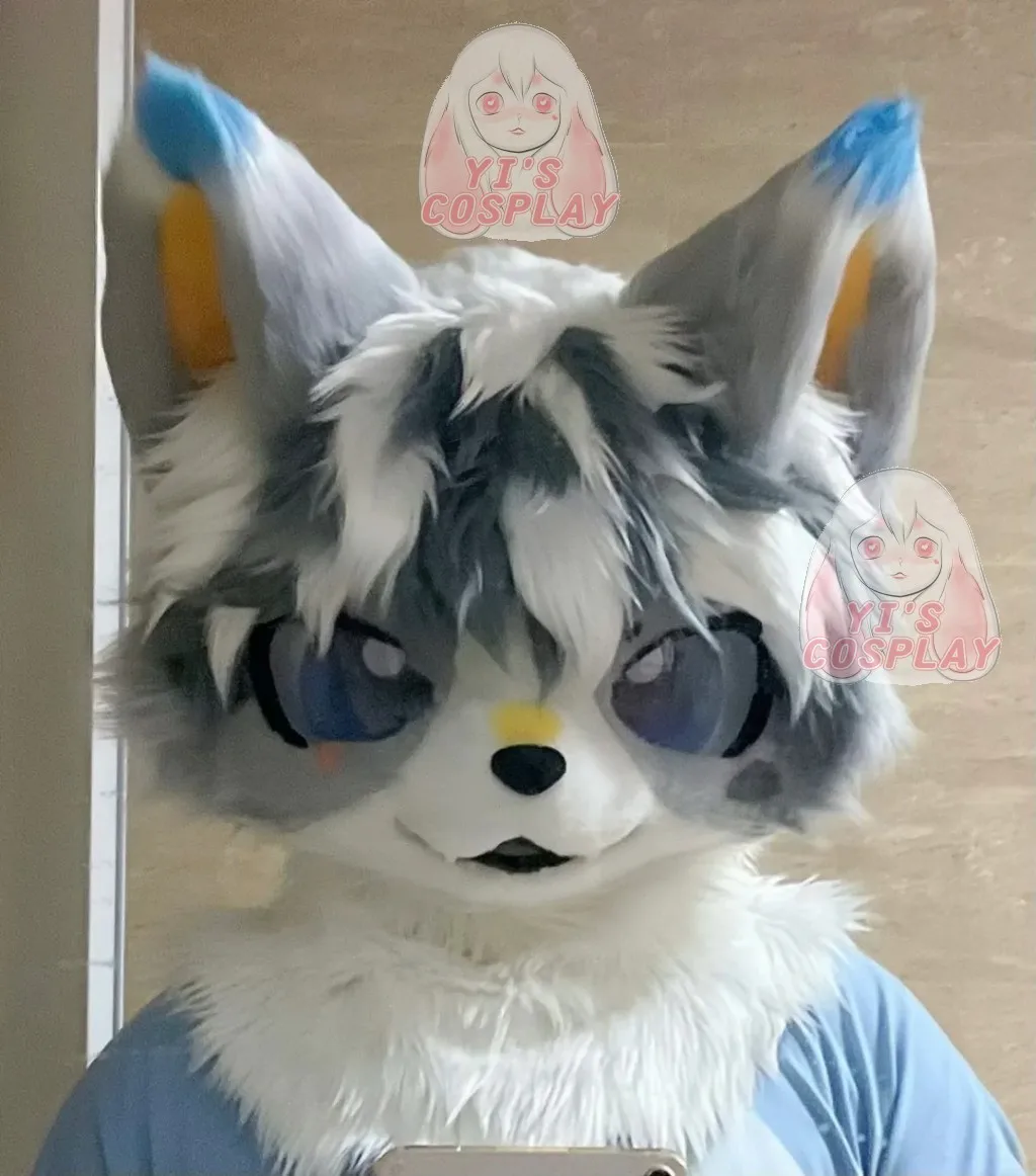 Yis cosplay Custom Furry head Kigurumi Head Cosplay Kemono Fursuit Handmade Headsets Beast Customized Fursuit Kemono Head