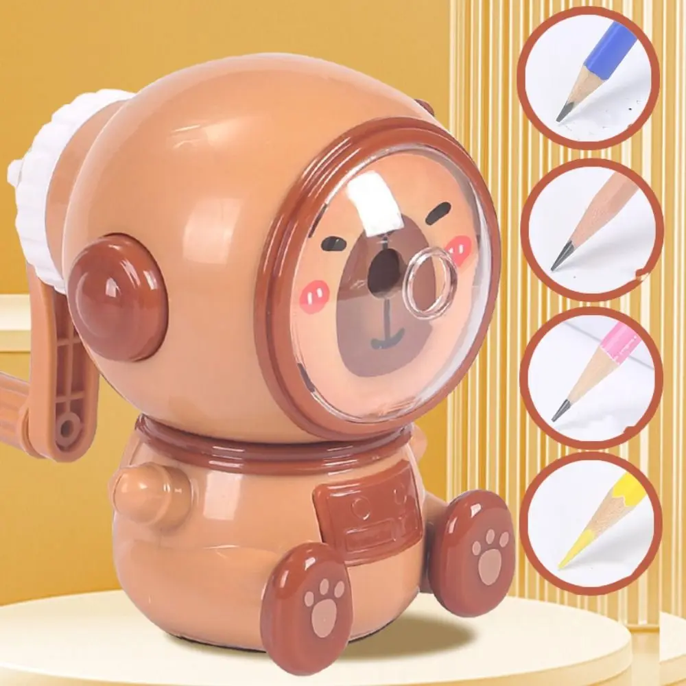 Automatically Enters Lead Capybara Pencil Sharpeners Cartoon Large Capacity Hand-cranked Pencil Sharpener Cute Korean Style