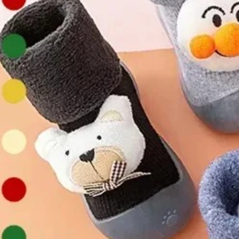 

Утолщенная детская обувь и носки для малышей, зимние детские напольные носки, нескользящая детская обувь