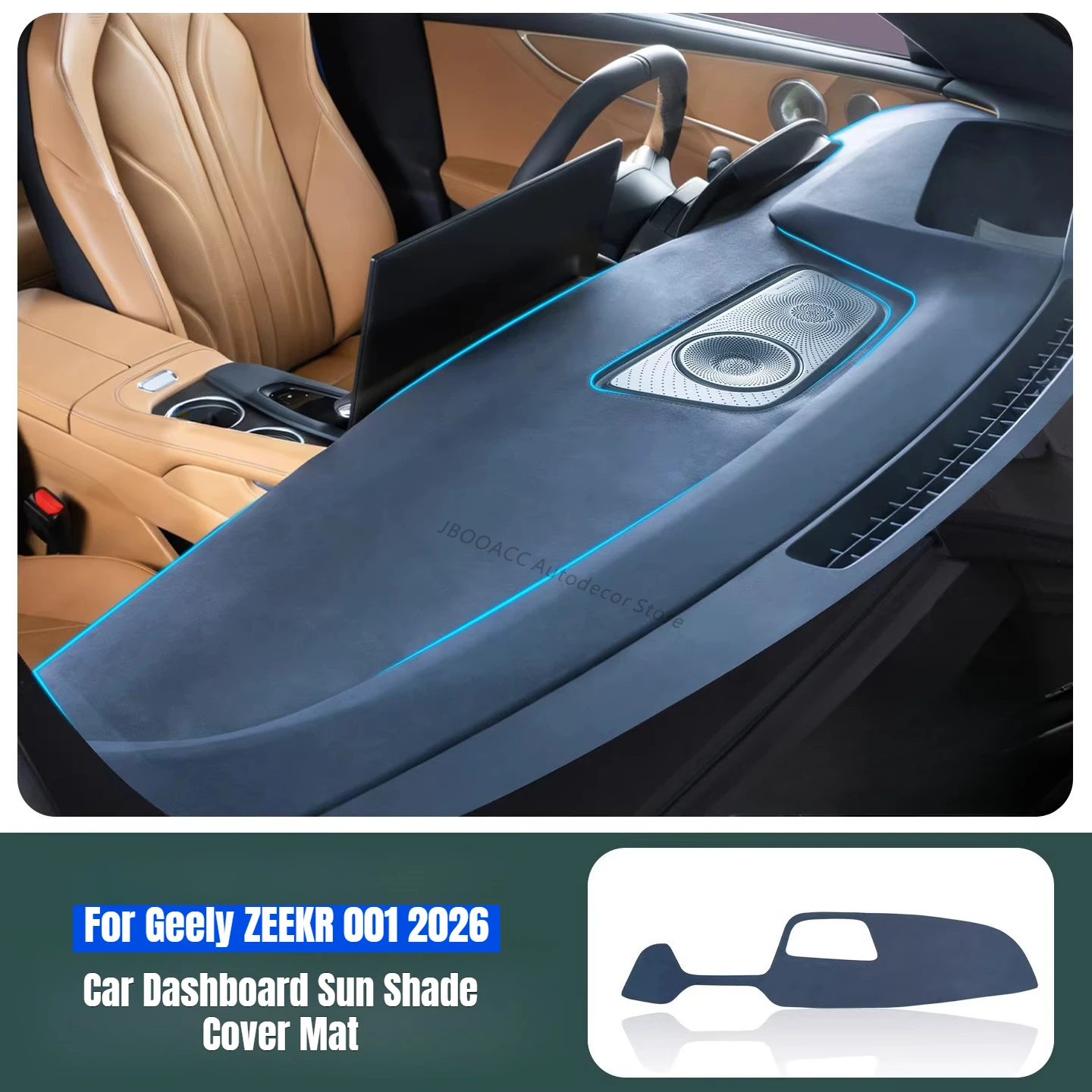 For Geely ZEEKR 001 2026 Refresh Electric Car Dashboard Cover Mat Sun Shade Pad Front Instrument Panel Anti-UV Carpet Protector