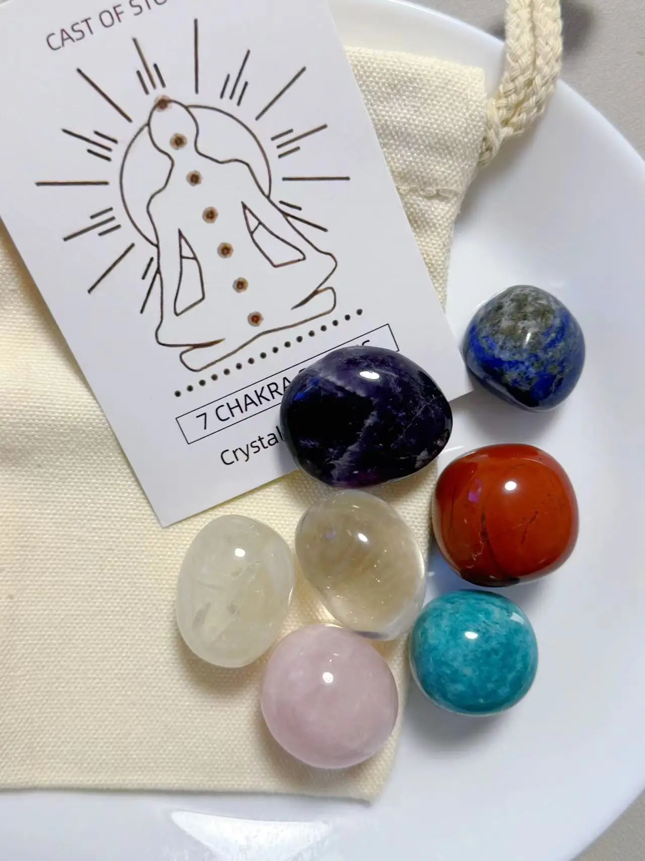 Natural Stone Yoga Energy Quartz Gems 7 Chakras Crystal Jewelry Crystal Healing Worry stone halloween Palm stone