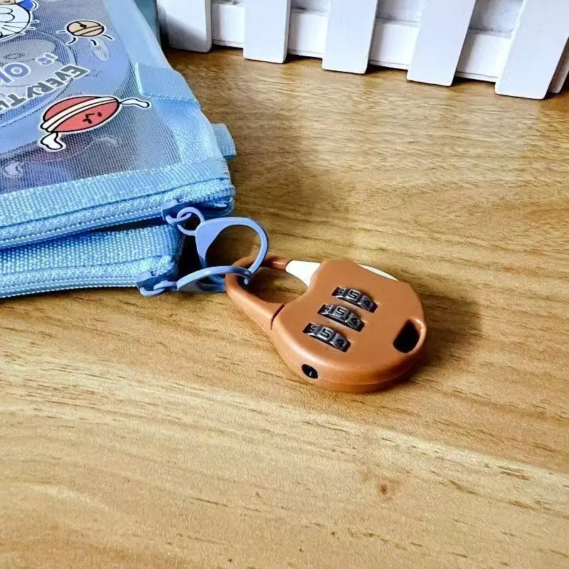 Resettable 3-Digit Combination Lock Compact Keyless Padlock with Cute Shape Travel Luggage Backpacks Bike Helmets School Lockers