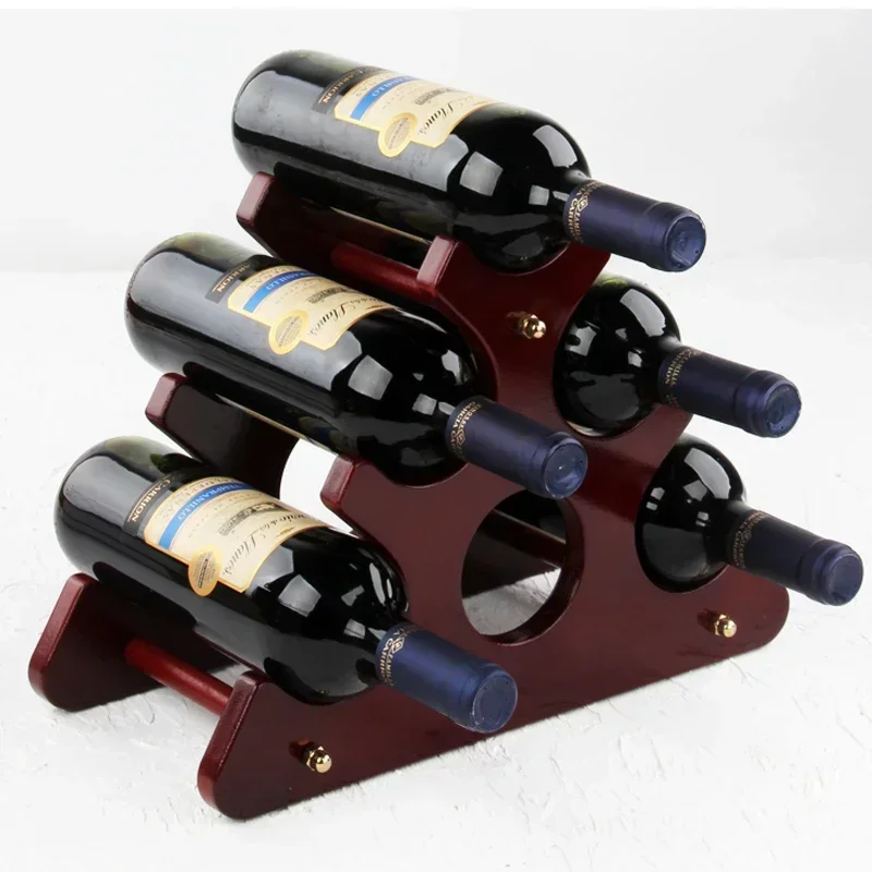 Wooden Red Wine Rack Ornaments Simple Style Creative Storage Wine Bottle Rack Home Decoration Bar & Wine Cabinets MS35