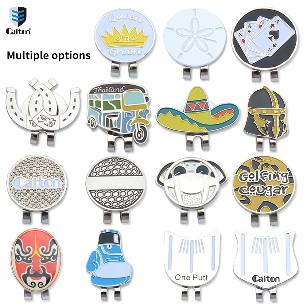 Caitron 1Pc Golf Mark Magnetic Cap Clip Ball Posição Mark Estilo Multi-Estilo Pode Ser Personalizado LOGOTIPO