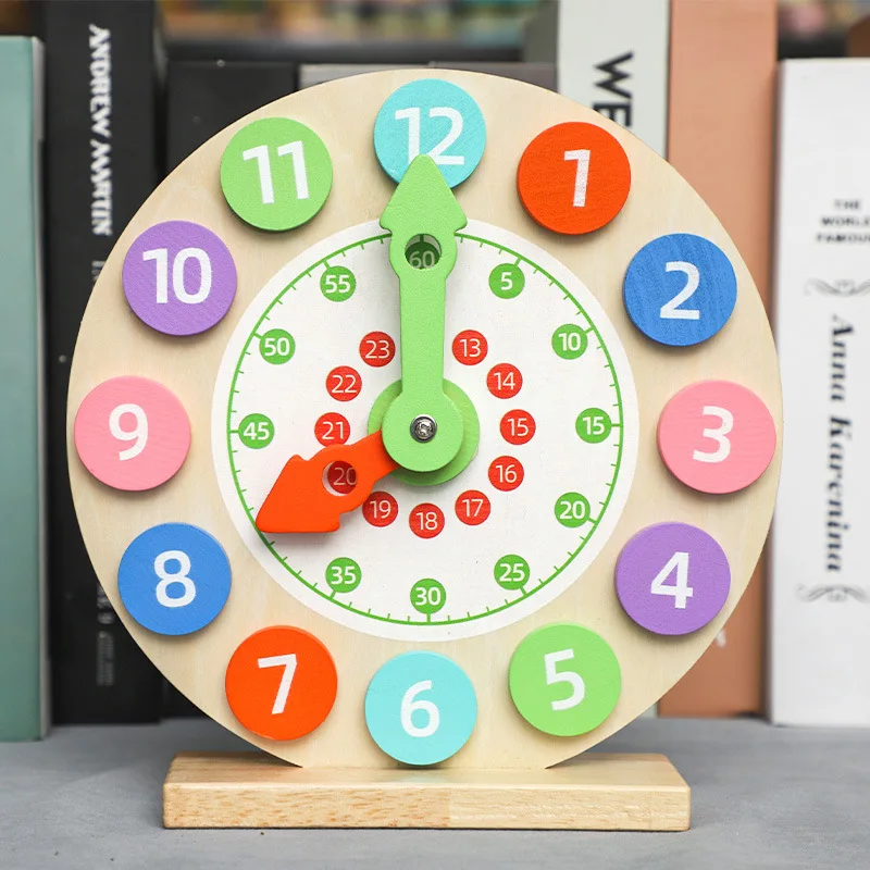 Montessori Baby 3D orologio in legno giocattoli per bambini da 1 a 6 anni bambini in età prescolare tempo cognizione del colore giochi di apprendimento giocattolo educativo