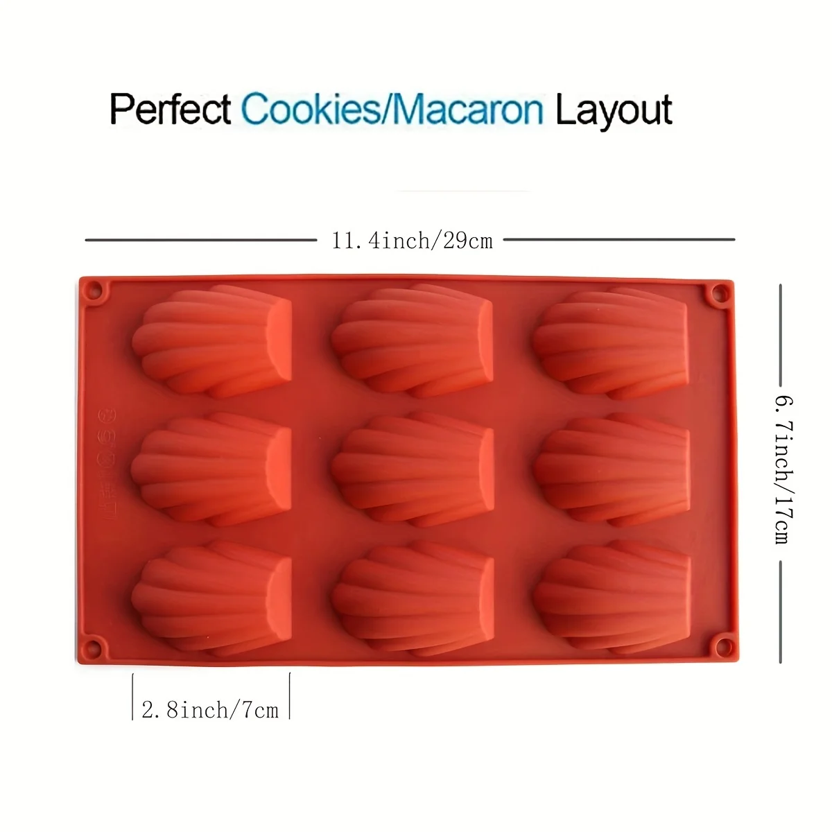 ETAOTAO Non-stick Red Silicone Madeleine Baking Molds For Chocolate Candies Kitchen DIY Cake Baking Tools