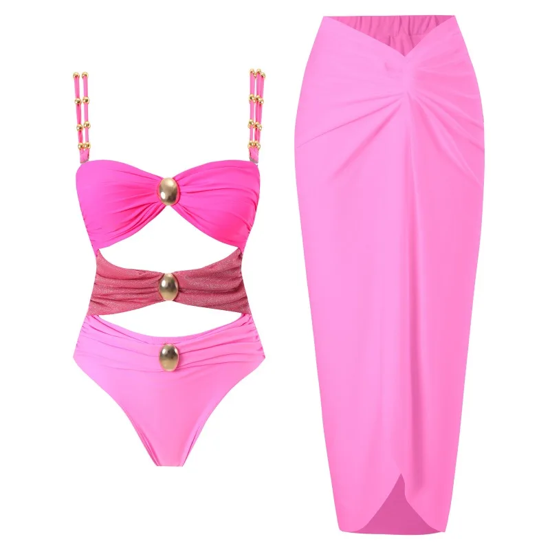 New Two-piece Bikini for Women's Skintight Chiffon Swimsuit Set