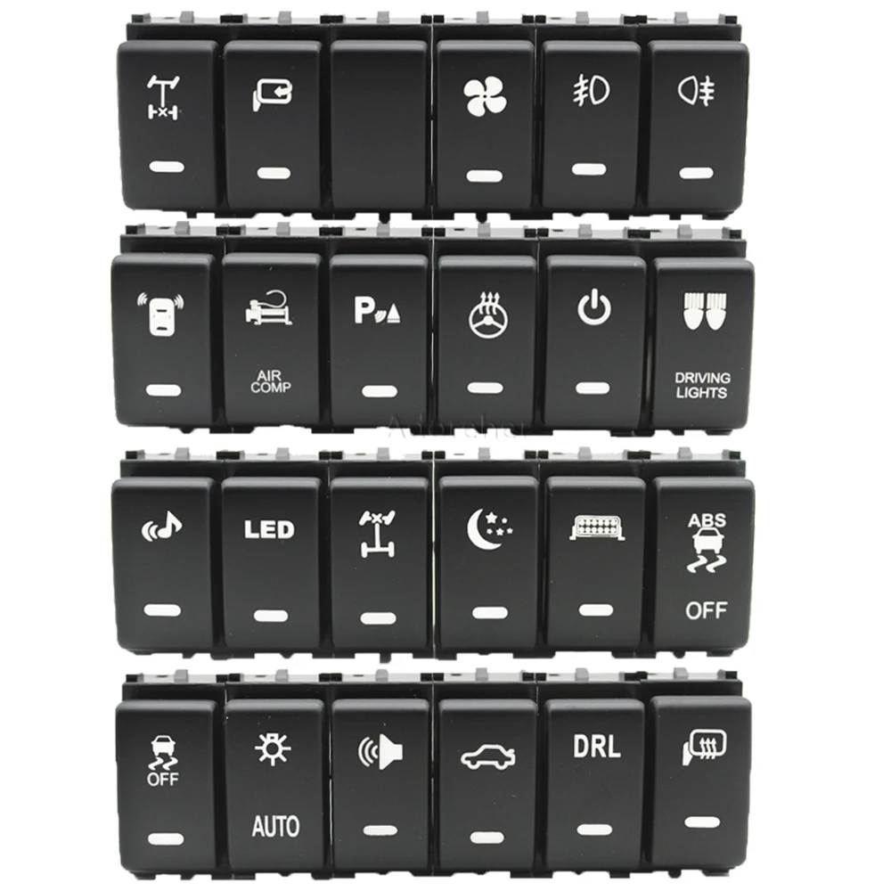 1PC Car LED Light Front Rear Diff lock Radar Button Switch Fit For Nissan Tiida Qhashqai X-TRALI Patrol Y62 2008-2014