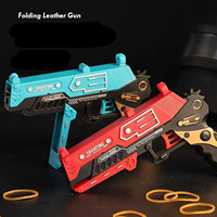 Battle continuous firing rubber band gun, large foldable launcher pistol, competitive shooting game rubber band pistol