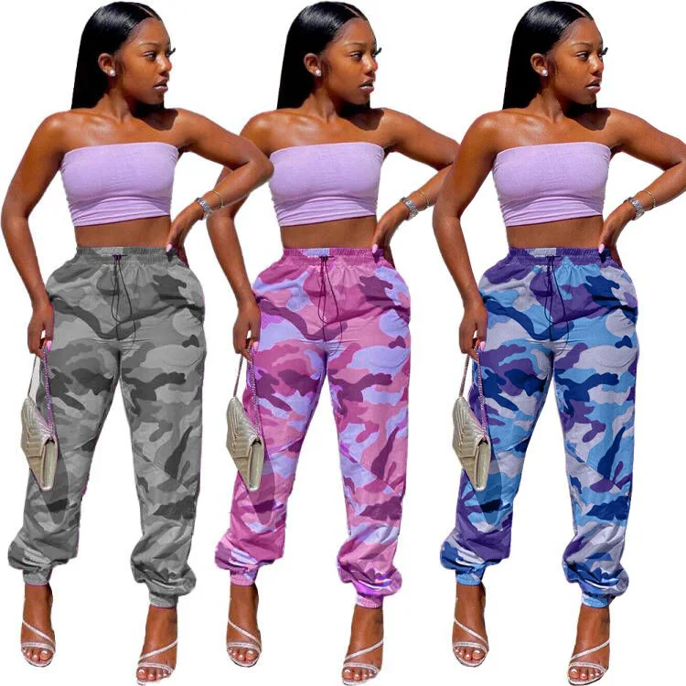

Sunner Camouflage Cargo Pants Women Vintage Pockets Streetwear Chic Baggy Jeans Autumn Straight Trousers 2022
