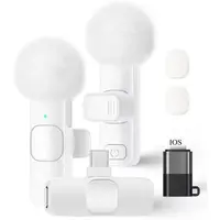 Micrófono Lavalier Inalámbrico Mini USB-C con Reducción de Ruido para iPhone, iPad, Android, Grabación de Video, Entrevistas