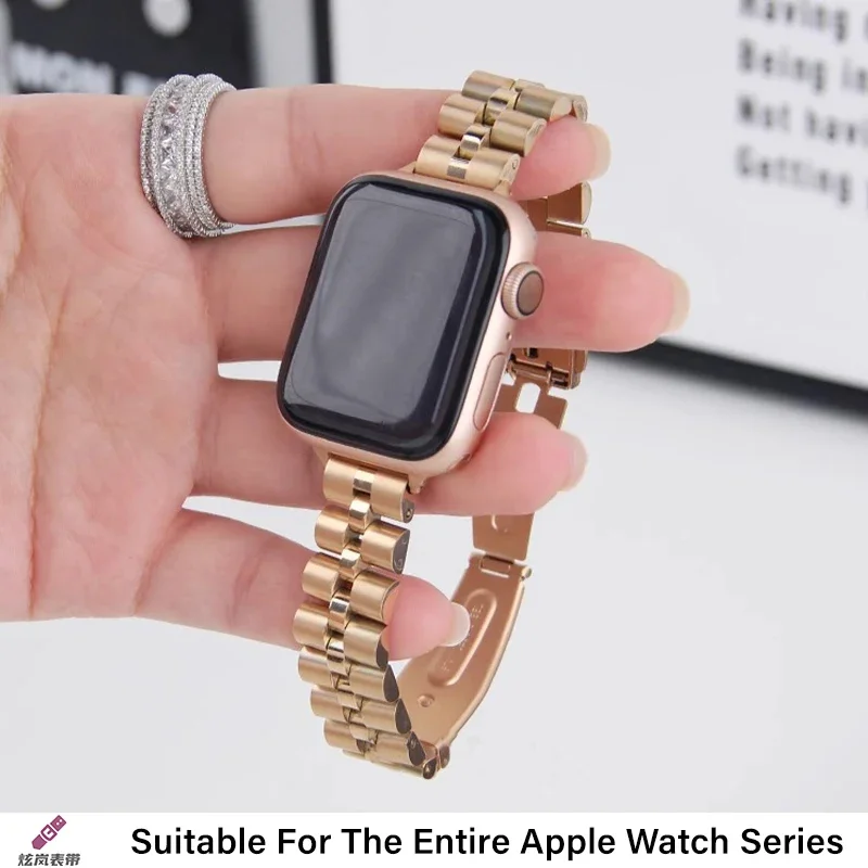 14mm metal strap for apple watch band 44mm 40mm 45mm 41mm 42mm 38mm iwatch series 6/7/SE/5/4/3/2 bracelet replacement wristband