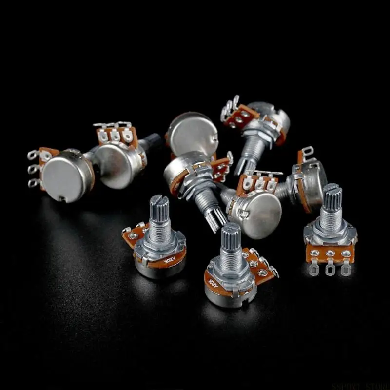 U2JB 10Pcs Split Shaft Guitar Potentiometers A20K Volumes Tone Control Potentiometer