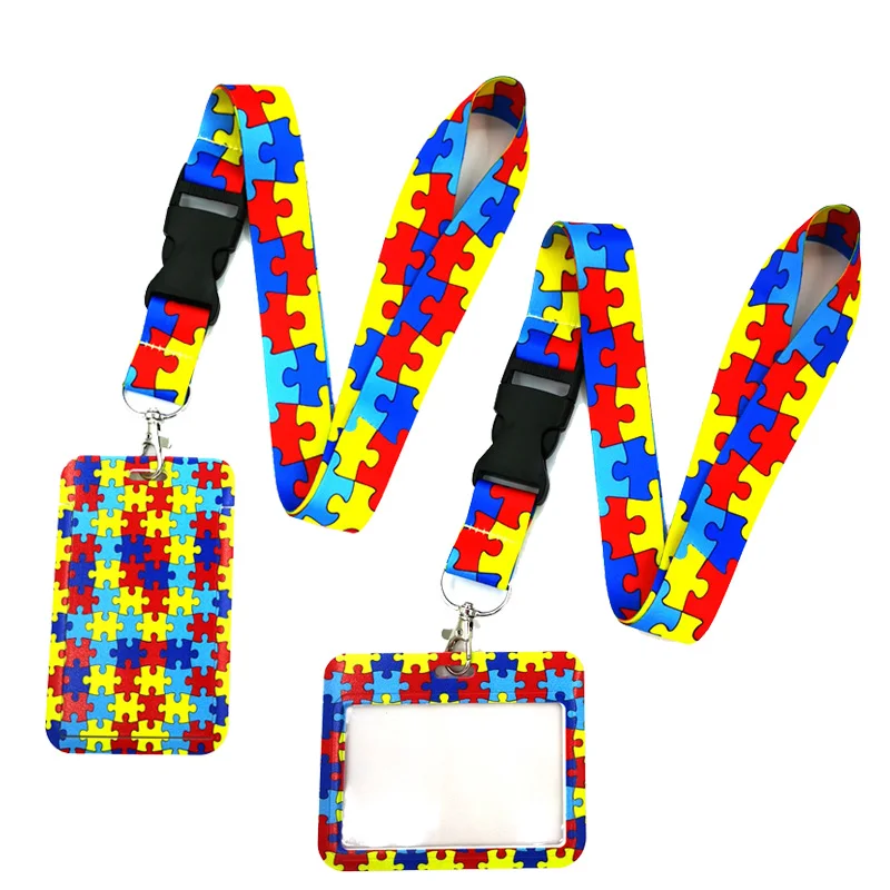 autismo padrao lanyard for keys cool neck strap colhedor para camera whistle id badge fitas bonitos webbings presentes decoracao 01