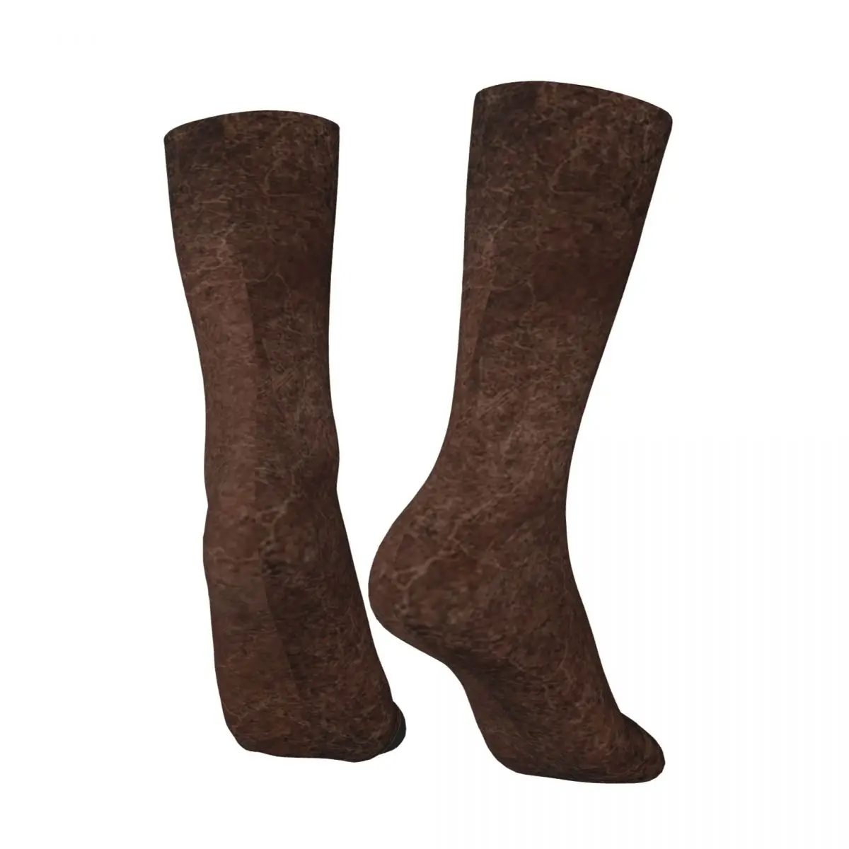 All Seasons Brown Leather Vintage Textures Pattern Socks Harajuku Crew Socks Fashion Stockings for Men Women Valentine's Day
