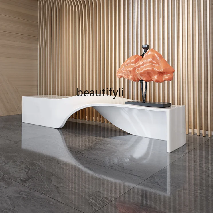 Paint Reception Desk Personalized Creative Reception Desk Irregular FRP Bar Customization