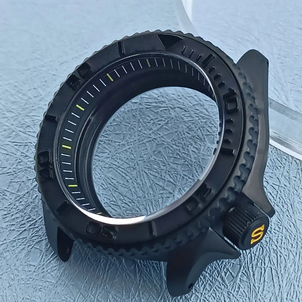 41mm SKX 007 matte black watch case suitable for 28.5mm dial nh34 nh35 nh36 movement 316L stainless steel sapphire glass 2