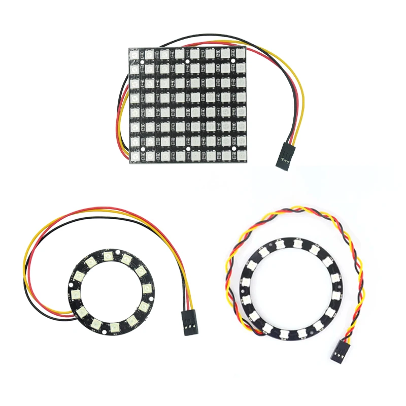 WS2812B RGB LED Digital Flexible Individually Addressable Panel Light WS2812 12RGB 16RGB 8x8 Module Matrix Screen DC5V