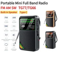 Portable Radio AM FM SW Pocket Radios with Rechargeable Battery Built in Speaker with HD Display Screen Mini FM Receiver Radios