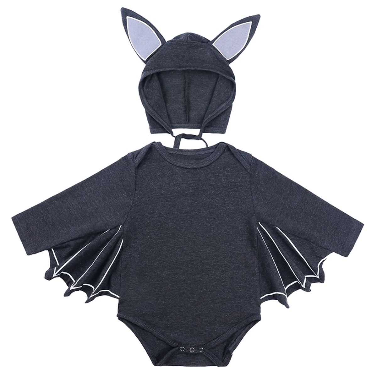 Baby Boy Girl Halloween Cosplay Bat Outfit Hooded Romper Jumpsuit My First Halloween Infant Boy Hooded Playsuit