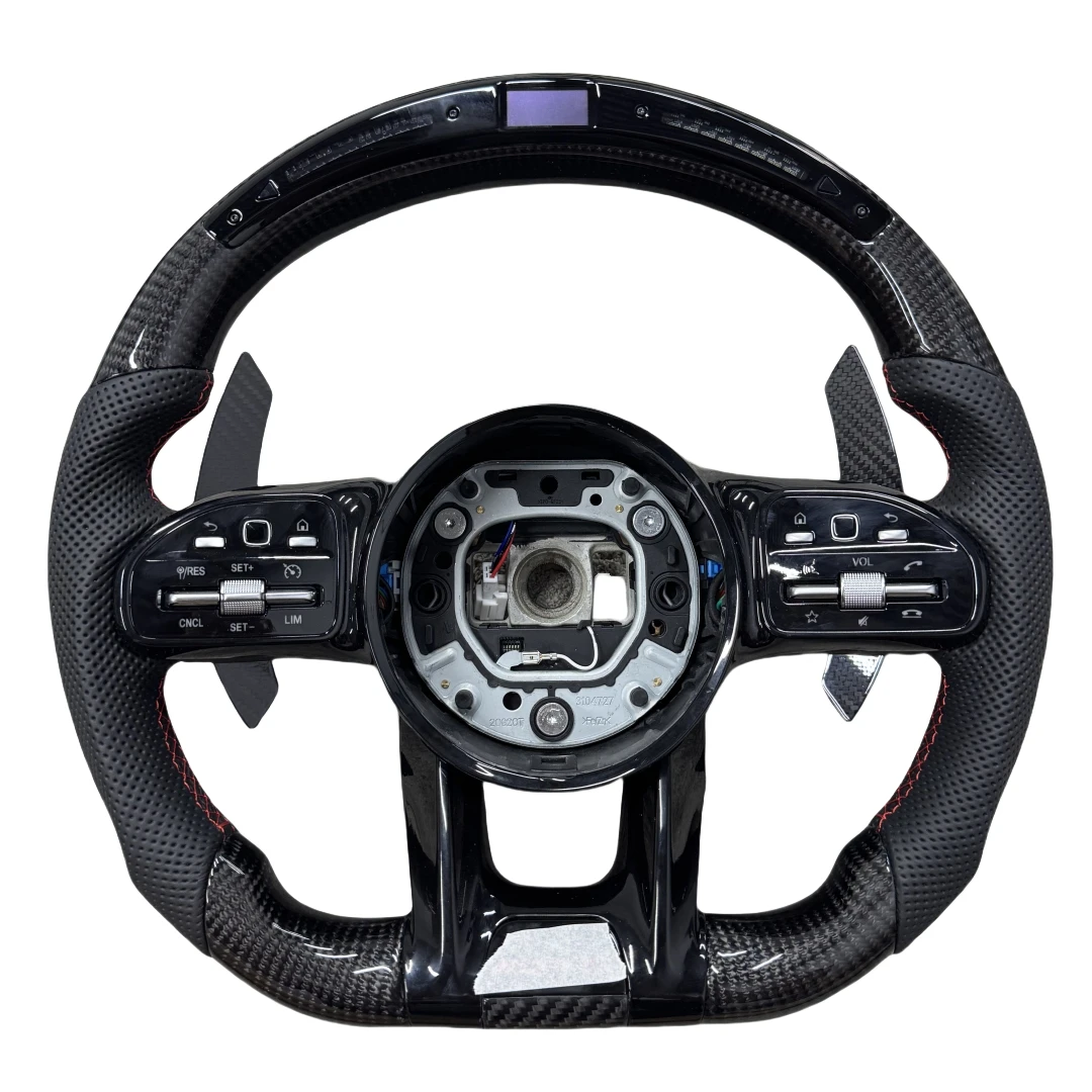 

For Custom Leather Carbon Fiber Sports Steering Wheel LED Magnetic Shift Paddles for Mercedes-Benz E-Class C-Class W205 W204 W21