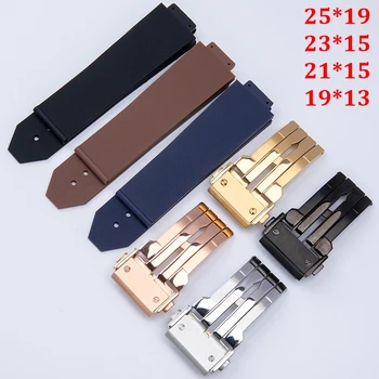 25×19 23×15 21×15 19×13mm Hublot 빅뱅 클래식 퓨전 시리즈 시계 스트랩 시계 밴드 남자 여자 밴드 팔찌 도구 팔찌