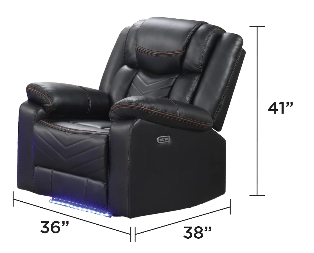 #Modern  Leather U-Shape Power Recliner With Cup Holders Loveseat Console Bluetooth Speaker