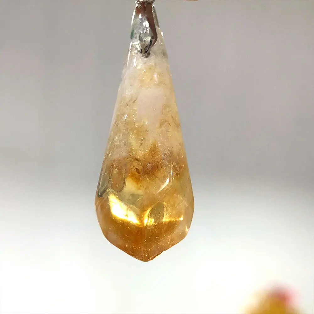 

1pc Natural Stone Citrine Crystal Stone Pendant Crystals Healing Reiki Energy Fengshui Home Decor Decoration Gift