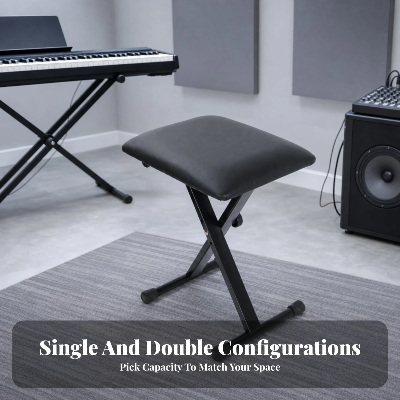 Piano Bench Sturdy Keyboard Bench Seat Long-Lasting Furniture Compact for Pianists, Music Rooms, Studios