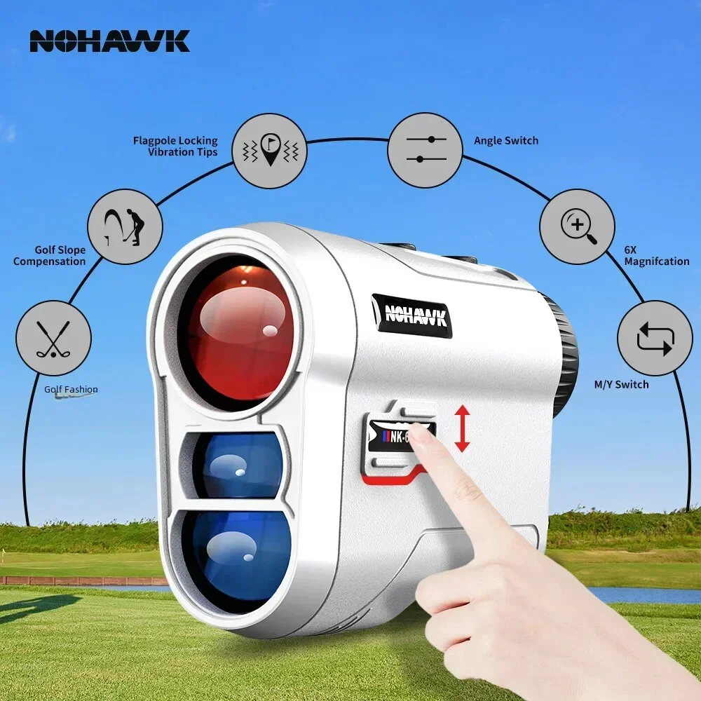 

Nohawk 600/1000Yards Golf Laser Rangefinder With Slope Swtich and Compensation Flag Lock Vibration for Golf Tournament Legal