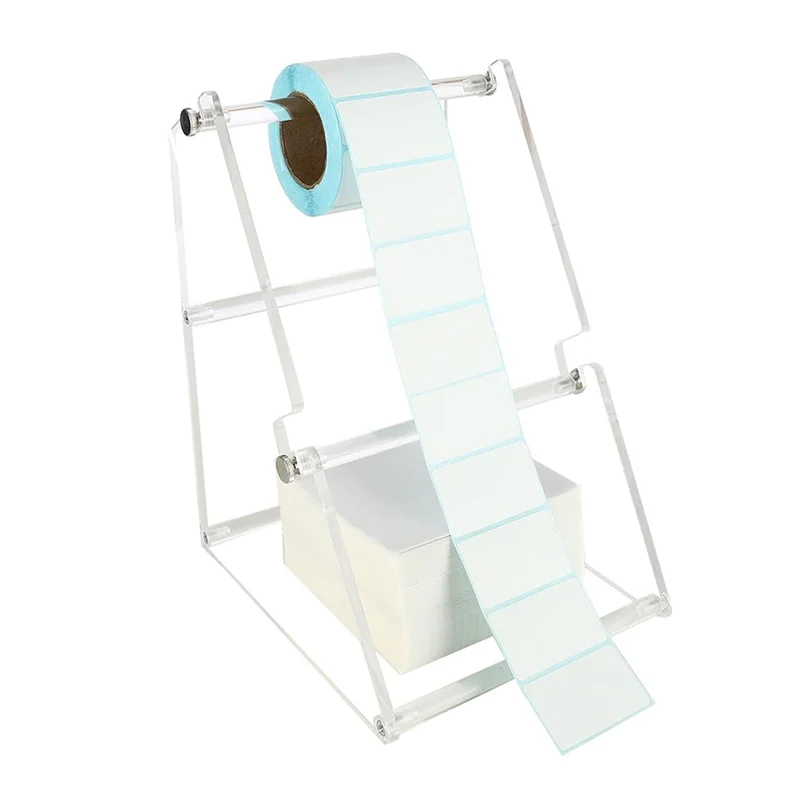 حامل لفاف ملصقات A64Z أكريليك للفات، ملصقات قابلة للطي لسطح المكتب للطابعة الحرارية